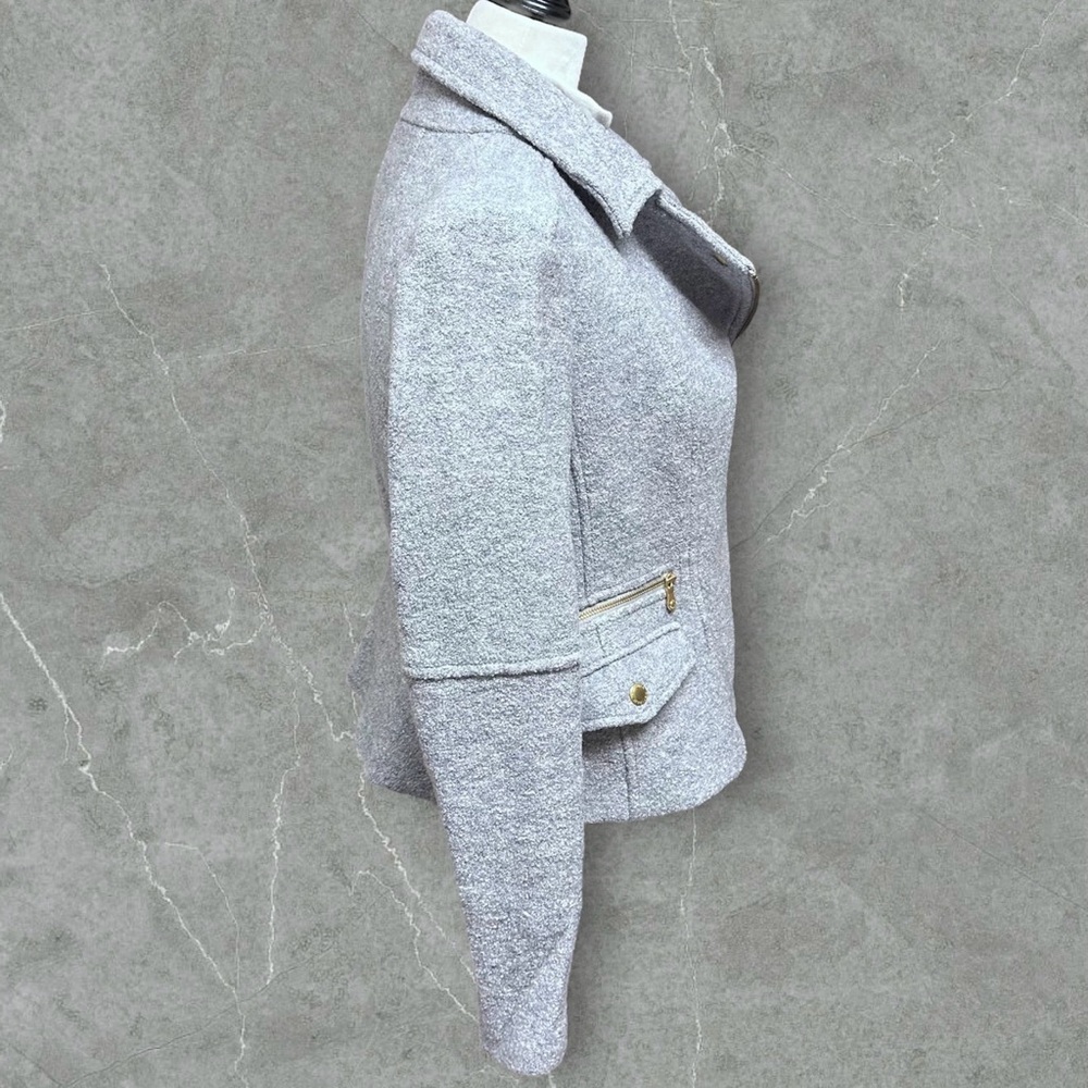 Banana Republic Grey Wool Blend Moto Jacket SP - Picture 4 of 12